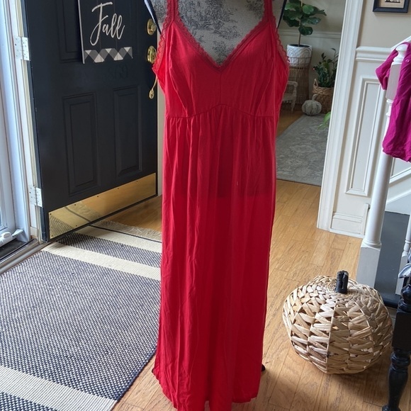 Lace Trim Maxi Sleep
Dress - red - Picture 6 of 6